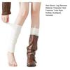 Scalloped White Leg Warmers Women Cute Ruffle Leg Sleeves Knitted Scrunch Leg Warmers Calf Sleeves Shoe Cuff Covers