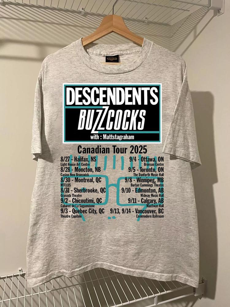 Descendents the Buzzcocks Band Are Coming Tour T Shirt Full Size S5XL Unisex T-Shirt M