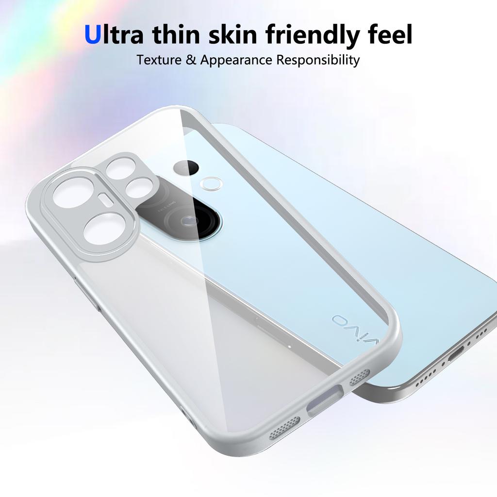 Vivo X200 FE V2503 Hülle Luftpolster Stoßfest Silikon Bumper Klare Matte Rückseite Hartschalen-Handyhülle für Vivo X200 FE X200FE 5G