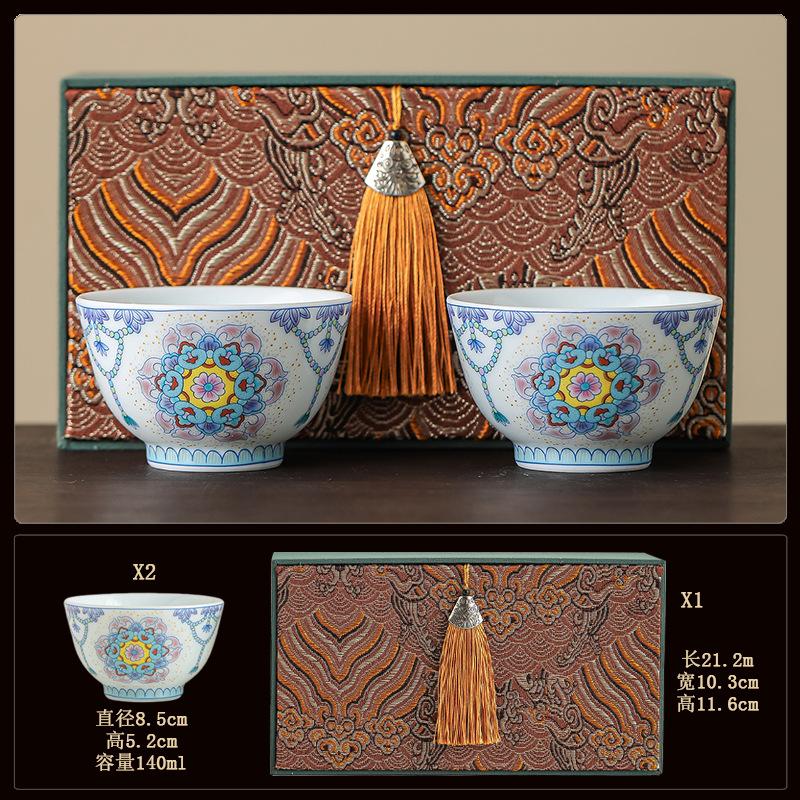 Blue and white bucket color tea cup New Chinese ceramic personal master cup Home office hospitality tea set Press hand small teacup