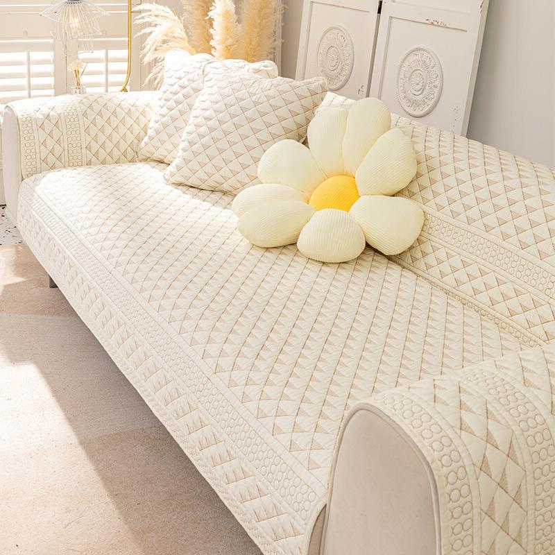 Sofakissen aus reiner Baumwolle, doppelseitig, für alle Jahreszeiten, schlicht, rutschfest, nordisch, frisch, Sitzkissen, Stoffbezug, Stoffbezug