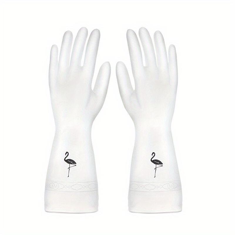 

Водонепроницаемые перчатки для уборки по дому, латексные перчатки для чистки кухни, стирки, мытья посуды, износостойкие резиновые перчатки M белый