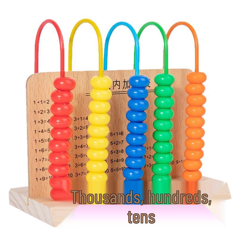 Montessori Five-Tier Abacus: Three-Digit Frame for Early Education Math Teaching - Grades 1 & 2