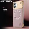 KEYSION Luxury Magnetic PU Leather Aromatherapy Phone Case for iPhone 16 Pro Max 16 Plus 16e Wireless Charging Borderless Cover