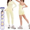 Women's Seamless Round Neck Fitness Yoga and Running Sports Set - Comfortable and Stylish