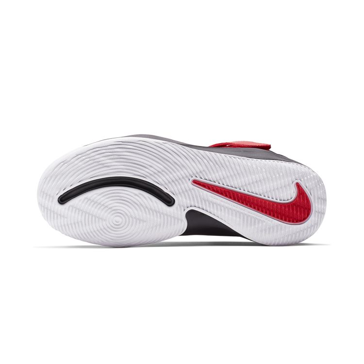 Nike Team Hustle D 9 FlyEase Non-Slip Durable Mid-Top Basketball Shoes Kids Sneakers Red Black BV2951-600