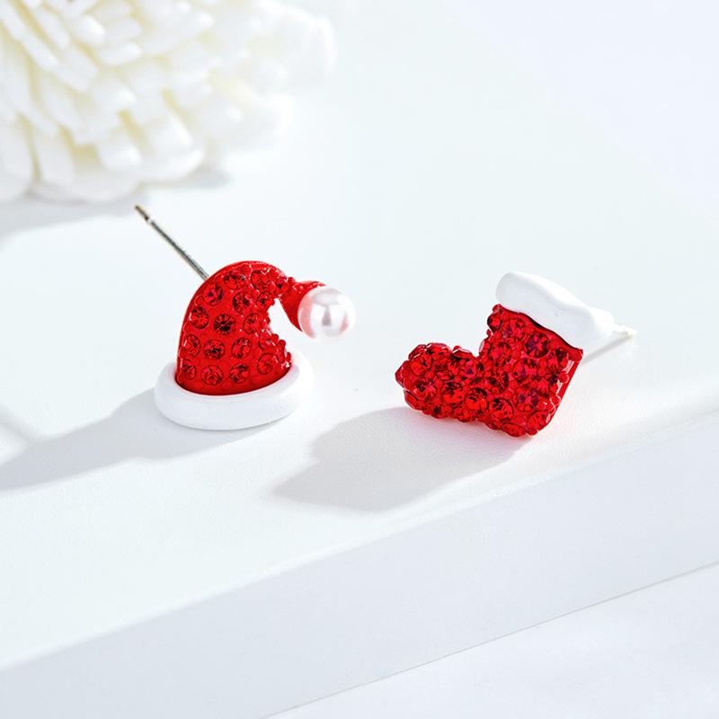Fashion Christmas Green Bowknot Bell Pendant Earrings for Women Exquisite Elk Wind Chimes Dangle Earrings New Year Xmas Gifts