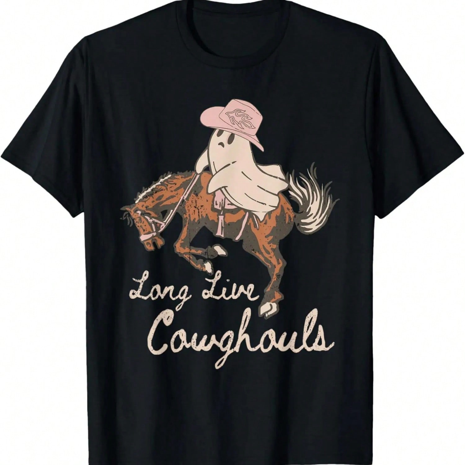 Long Live Cow Ghouls Halloween Cow Ghost Riding Horse T-Shirt S разноцветный