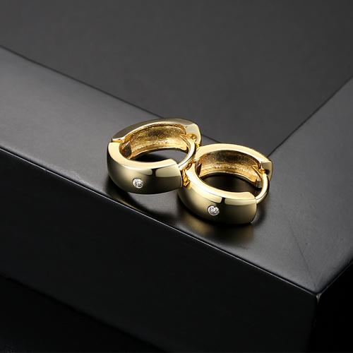 LUOTEEMI Small Hoop Earrings Piercing Huggie Earrings for Women or Men Brincos Jewelry White Cubic Zirconia Earrings