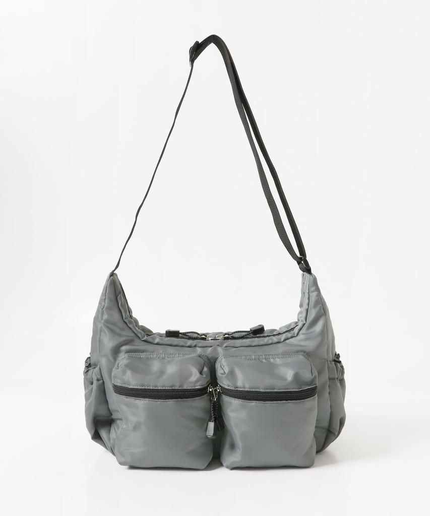 Sunny Label Women's Grosgrain 2-Pocket Shoulder Bag, LAA6-2AJ002, Gray