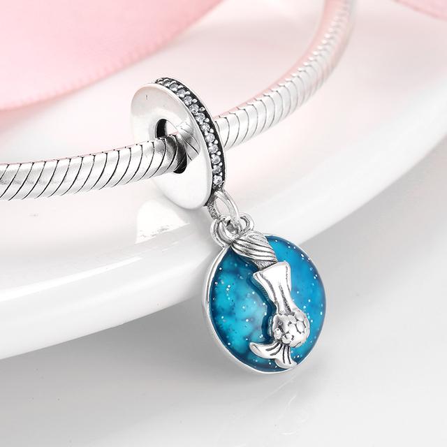 925 Sterling Silver Microphone Shape Flamingo Pink CZ Beads Fit Original Designer Charms Bracelet Bangles DIY Jewelry Making