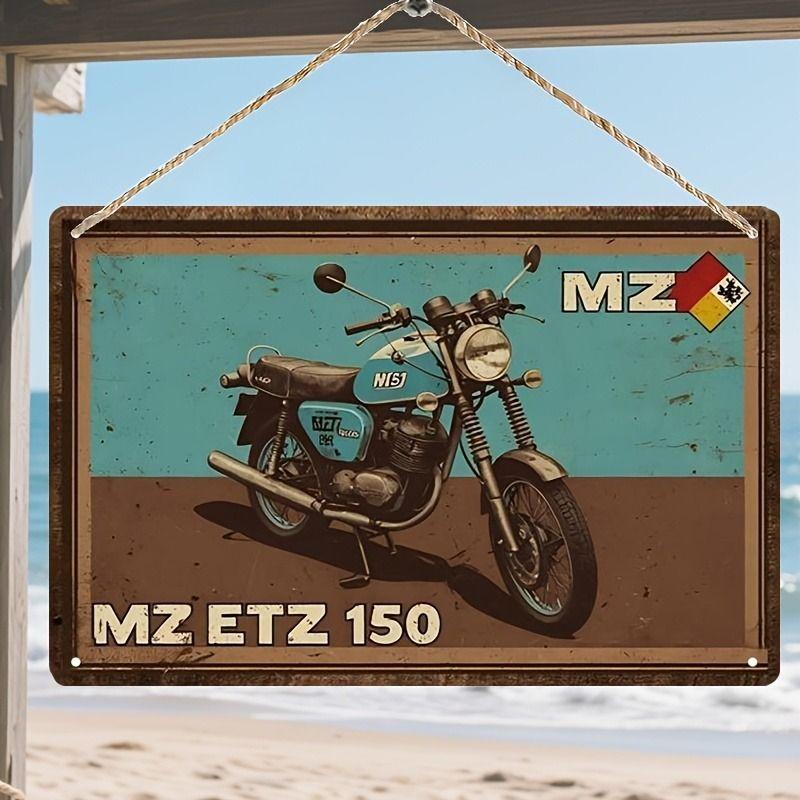 Retro Tin Motorcycle Wall Art for Cafe Bar Garage Decor