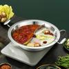 GOWKE 30cm 304 Stainless Steel Divided Hot Pot