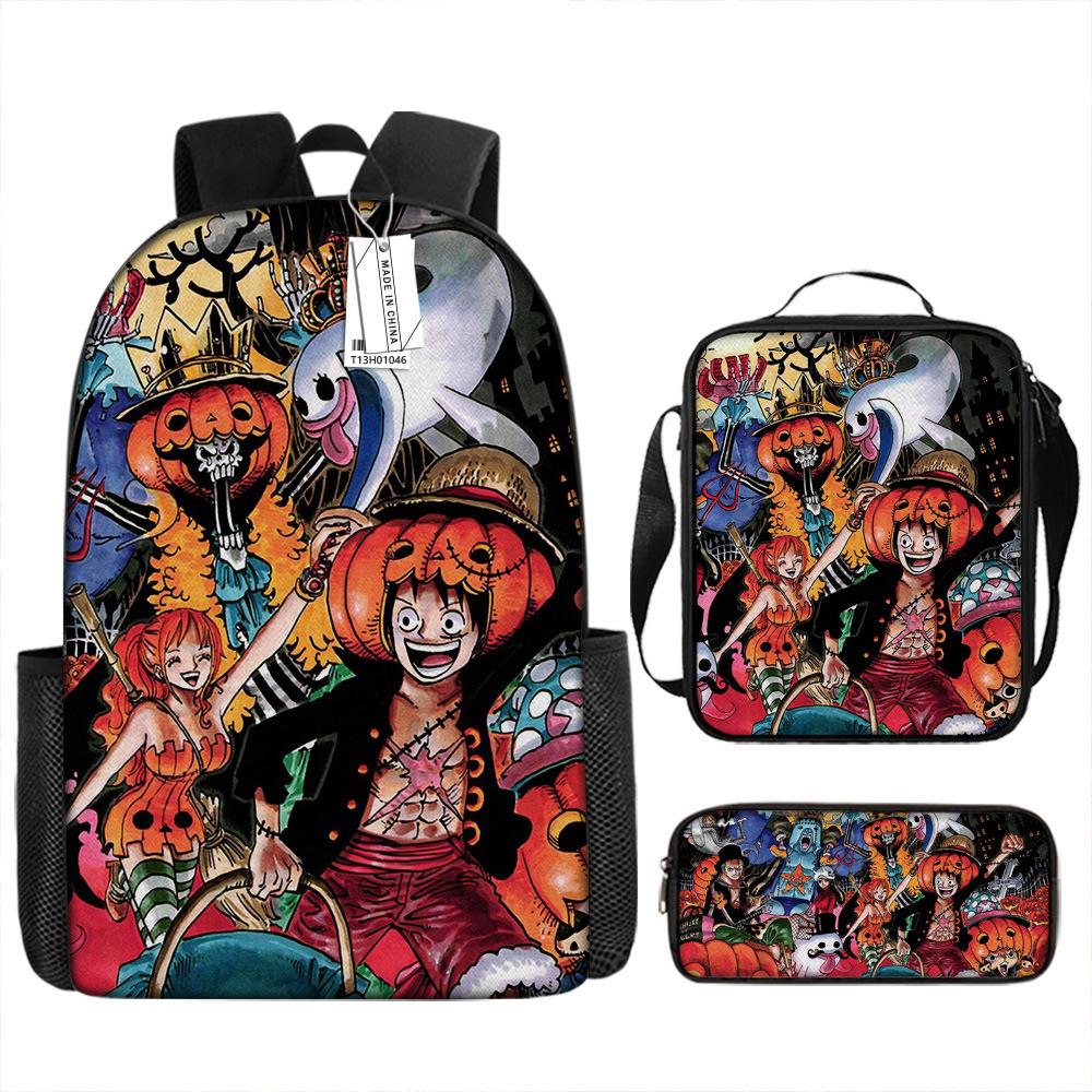 ONE PIECE Backpack Animation Schoolbag Primary School Students Third and Fourth Grades Light Burden Reduction Primary and Secondary School