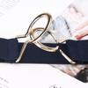 Ceinture Minimaliste Noire Élastique à Taille Haute pour Femme avec Double Boucle Ronde