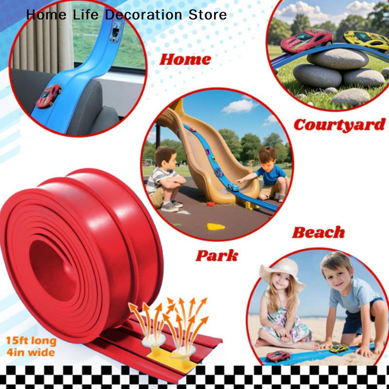 Net Bag/Box 13Ft/16.3Ft Flexible Track Toy & Mini Car DIY Competitive Rail Vehicle Game Educational Gift for Children Christmas