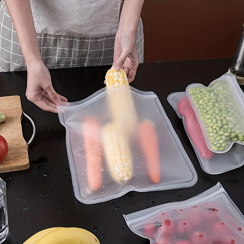 8Pack of Reusable Silicone Food Storage Bags - Excluding BPA Self-sealing bag Suitable for fruits Vegetables Sandwiches and Meat - Ideal for