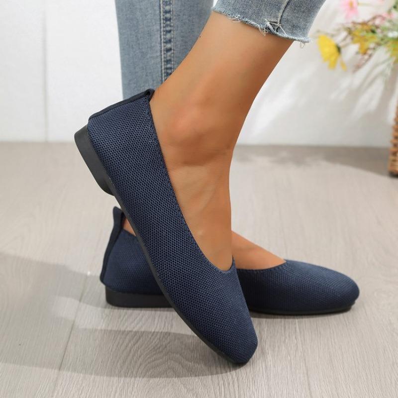 

Большой размер осенние новые вязаные повседневные женские туфли-лодочки на низком каблуке тканевые одинарные туфли резиновый квадратный каблук 43 светло-синий