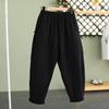 Winter Warm Clip Cotton Thickened Retro Down Cotton Pants Women's Outwear Elastic Waist Loose Relaxed Pants