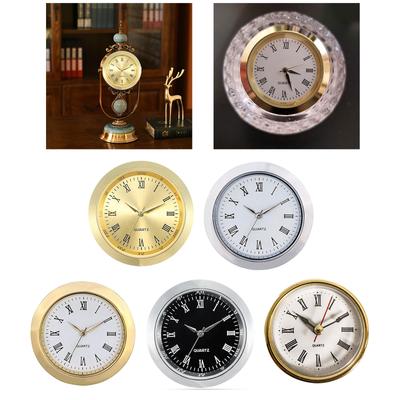 Multipurpose Metal Round Miniature Clock Insert with Roman Numeral Display Metal Watch Dials for Home Decors
