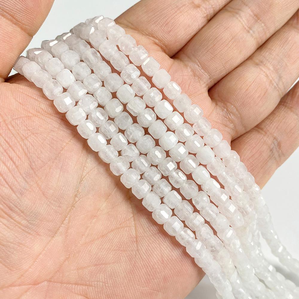 5mm Faceted Cube Beads Natural Stone Square Spacer Beads Accessories For Jewelry Beading Making Diy Charms Wholesale About 60pcs