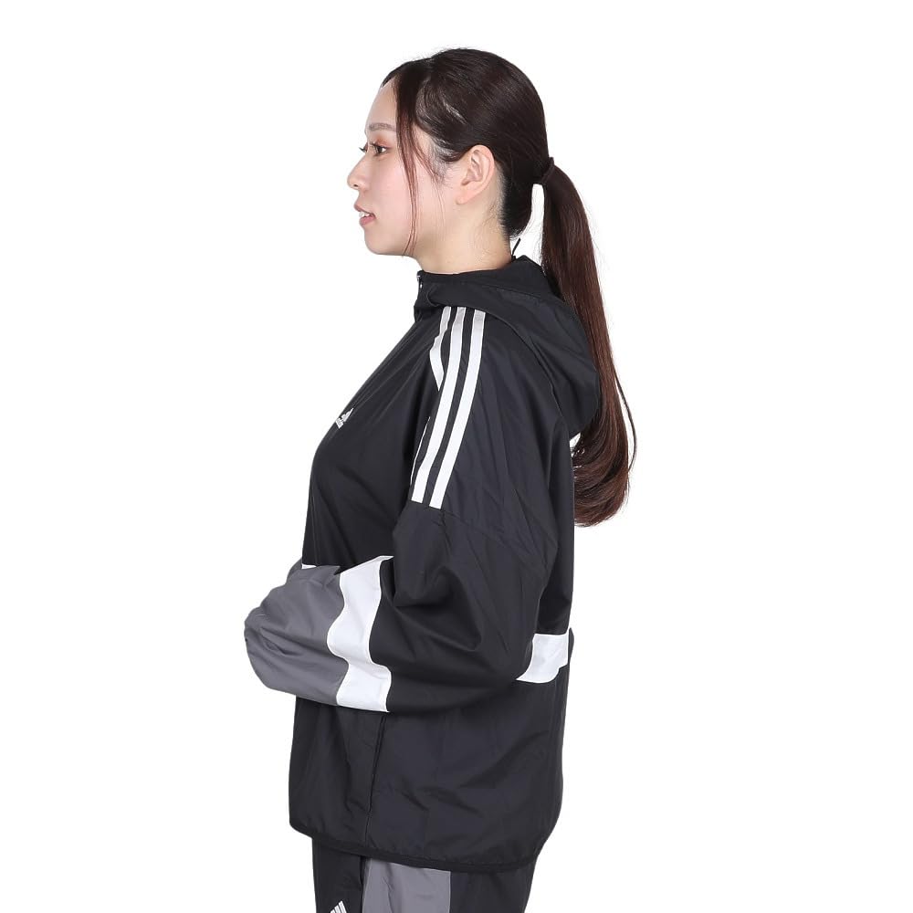 Adidas KTX57 Team Loose Fit Windbreaker Black Size L Women's Jacket, (JG3389),
