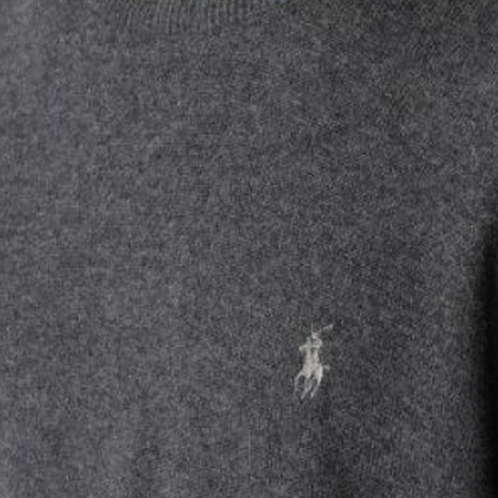Polo Ralph Lauren FW22 Logo Embroidered Crew Neck Knit Sweater Men Sweater Gray 710876714-008