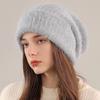 1pc Women Winter Knit Beanie Hat,Leisure Warm Elastic Multifunctional Skull Caps Warm Headwear for Winter Ski Valentine's Day