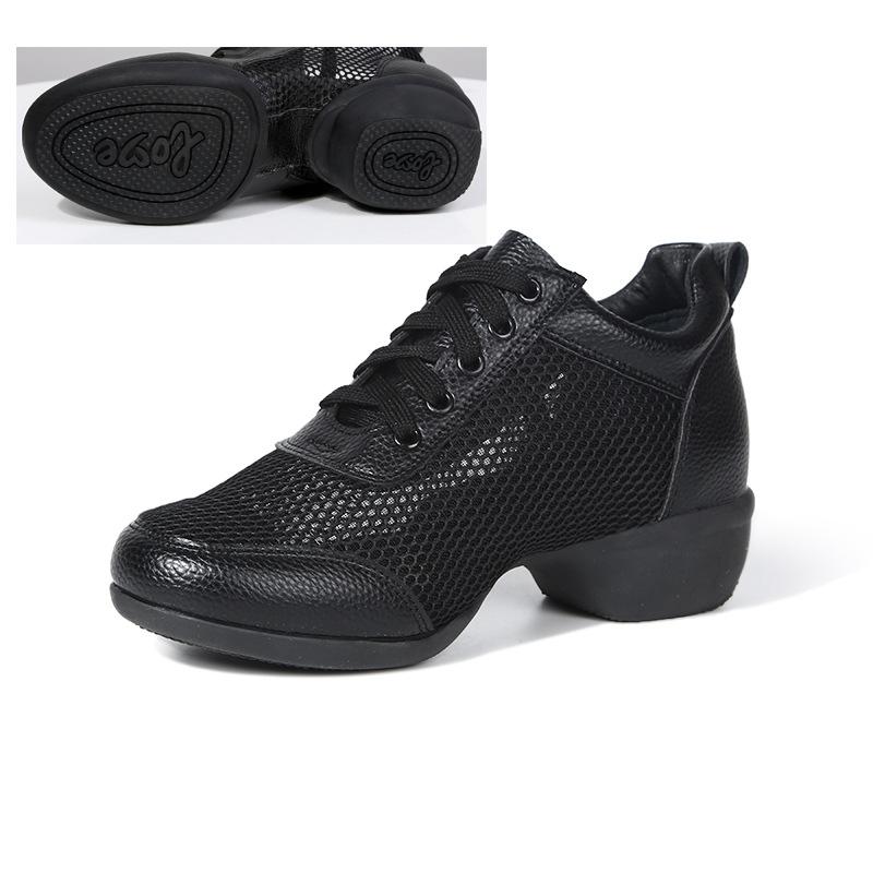 New Mesh Square Dance Shoes For Women Breathable Modern Dancing Shoes Anti Slip Warm Height Increasing Jazz Commuting Shoes