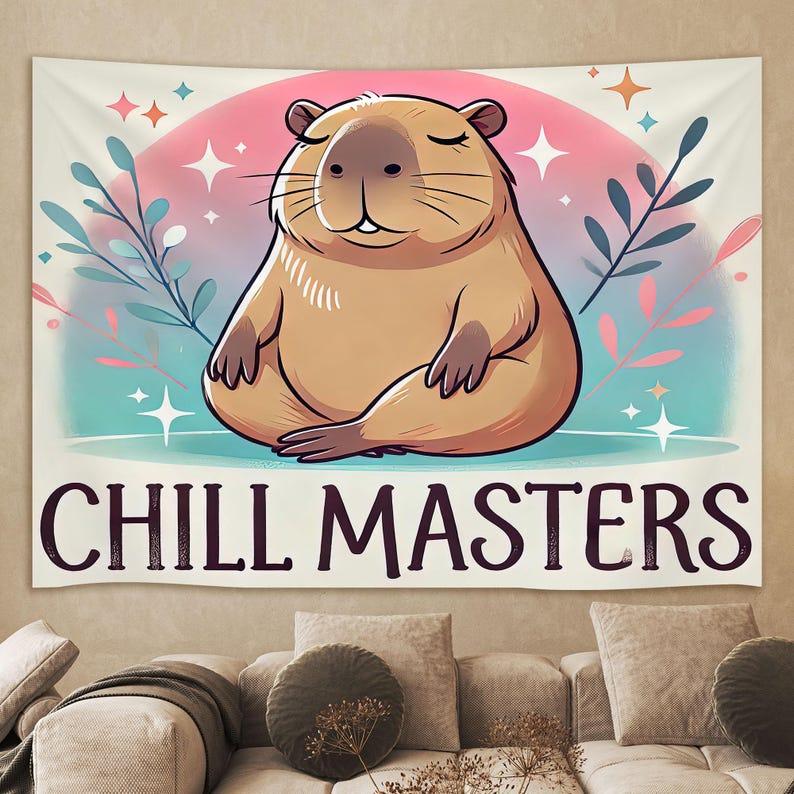 Capybara Chill maters tapestry 75x100
