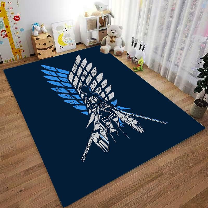 Anime-Inspired Wing Design carpet Non-slip rug suitable for living room and bedroom sofas