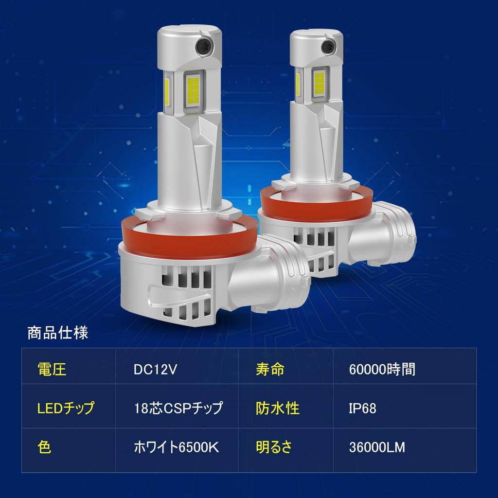 TORAKIA H8/H11 LED Headlight Compatible with Vehicle Inspection, Explosive 36000LM