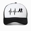 Boné de Baseball Casual FireUnisex Batimento Cardíaco Bombeiro Moda Casual Esporte Malha Chapéu de Sol Ajustável Respirável Bonés Snapback