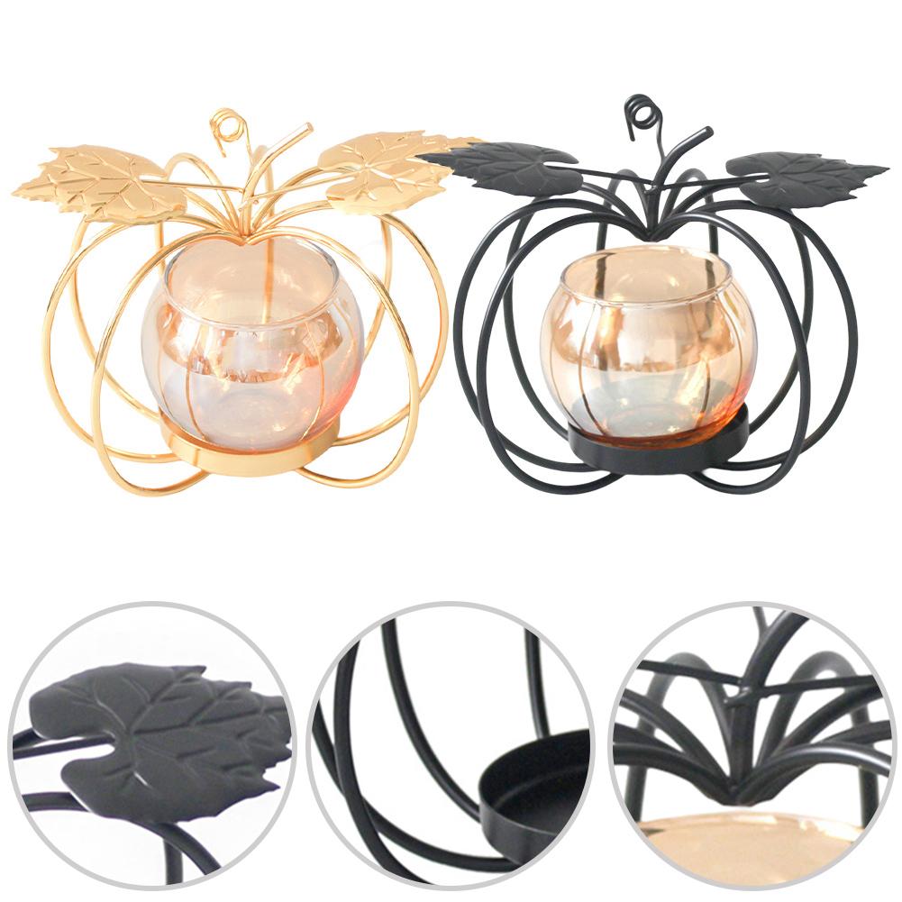 Home Decor Christmas Candle Holder Gold Black Candle Holder Lightweight Iron Stylish Statement Decoration Supplies