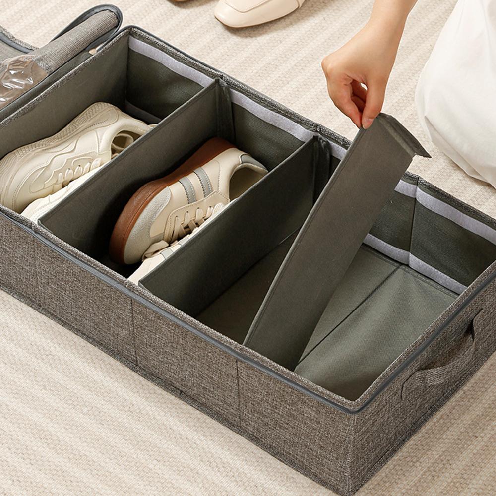 Underbed Storage Box with Dividers 60 x 33 x1 5cm Clear Window Waterproof Organizer for Shoes Clothes