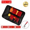 10Pcs Interchangeable 500V Insulated Screwdriver Set With Case Magnetic For Home & Professional Electricians Repair Tools