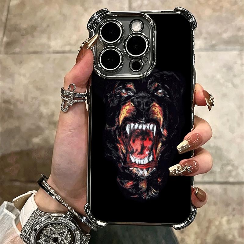 Rottweiler Dog Soft Phone Case For iPhone 15 16 17 Air 14 Pro Max 16E Plus 13 12 Mini Plating Anti-Fall Fundas