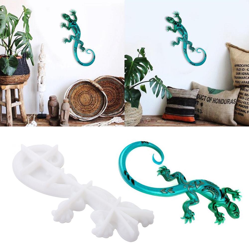 

DIY украшение стены кулон подвесной орнамент смолы формы литейная форма геккон силиконовая форма