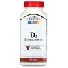 Vitamin D3, 25 Mcg (1,000 IU), 500 Tablets