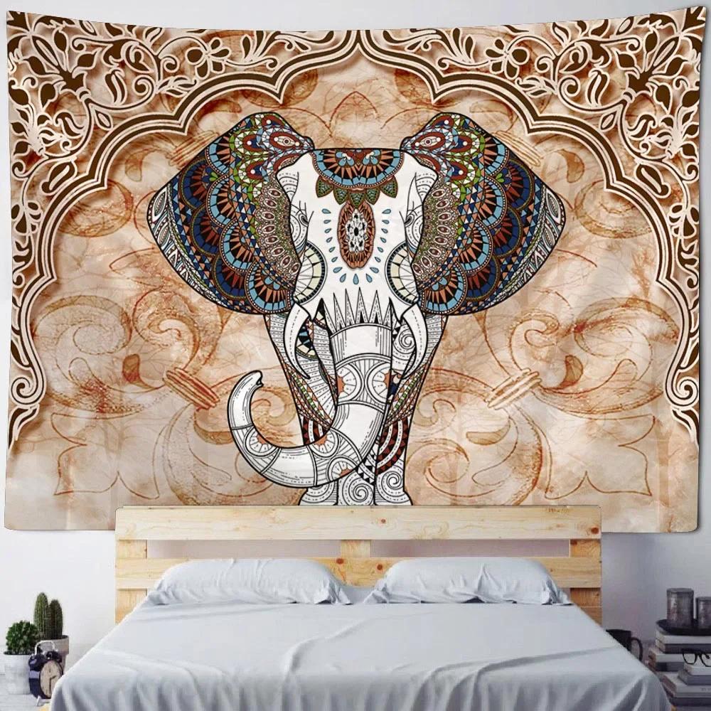 Elephant Mandala tapestry wall hanging abstract psychedelic witchcraft Bohemian hippie Tapiz living room home decoration