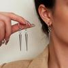 Exaggerated Gothic Cone Pendant Earrings for Women Ladies Personality Silver Color Drop Earrings Buckle Party Jewelry Wholesale