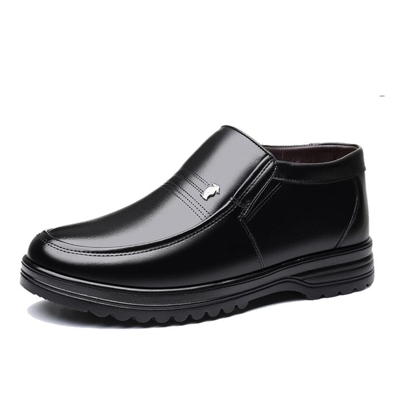 Модные мужские ботинки Теплые меховые зимние ботинки Нескользящие мужские ботильоны — фото 4