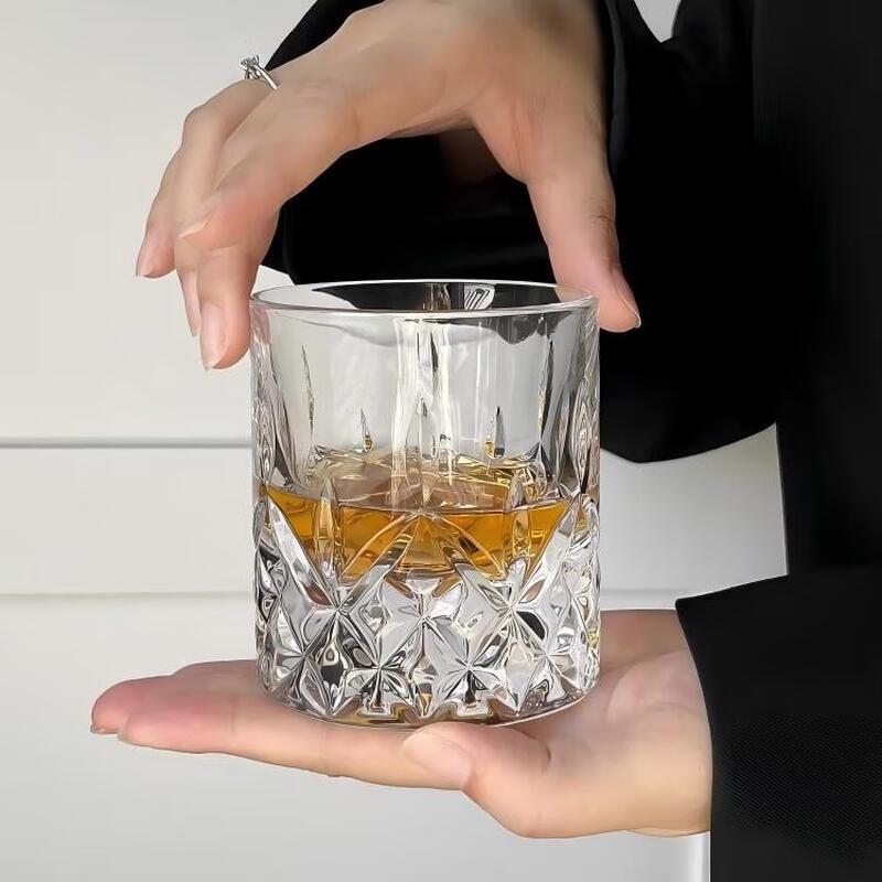 Thick-Bottom Crystal Whiskey Glasses