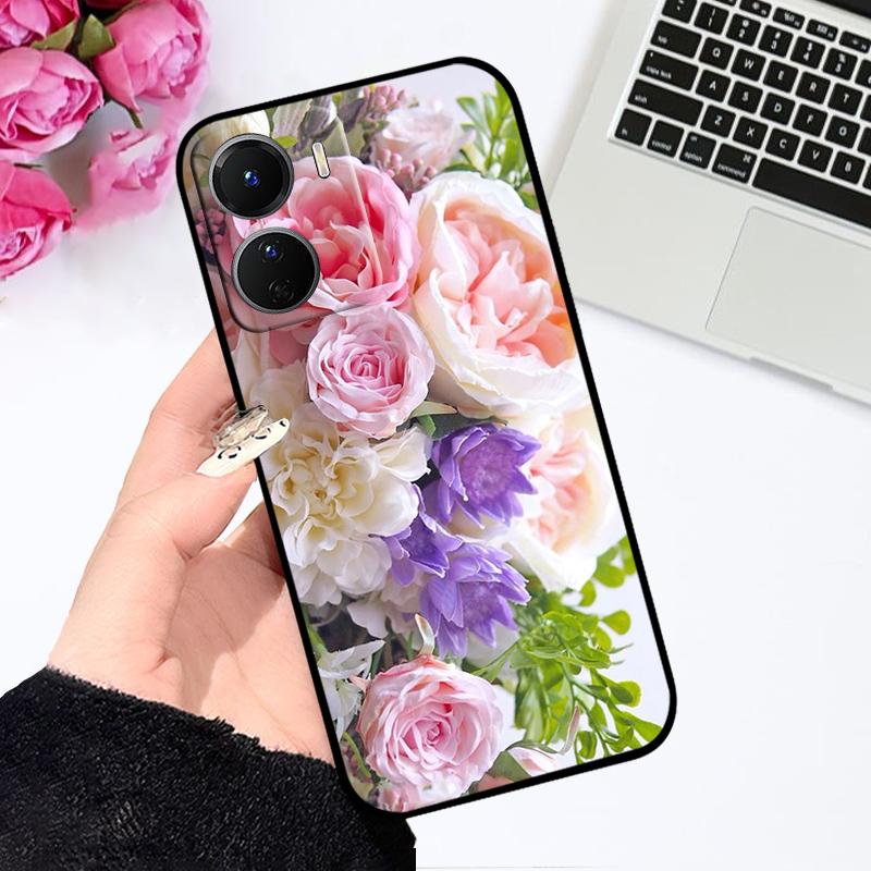 Case For Y56 Y35 Y53T 5G Fundas Cute Fashion TPU Soft Silicone Black Matte Phone Cover For Vivo Y16 4G V2204 V2214 Coque Bumper