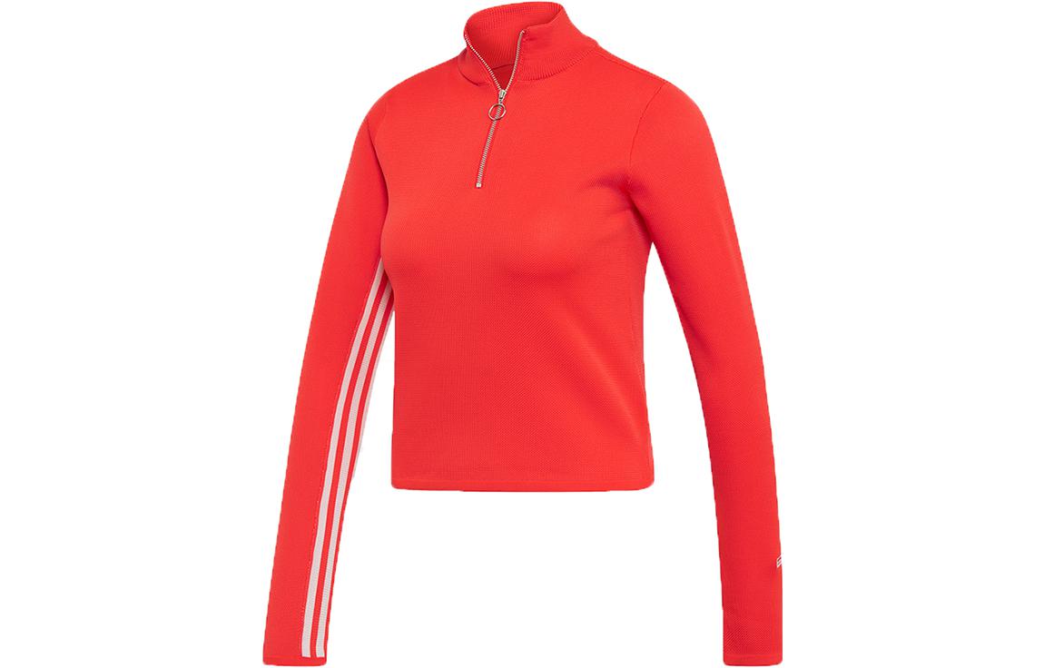 Adidas Knitwear Women s Red Stand Collar Moderate Other DU8504 S