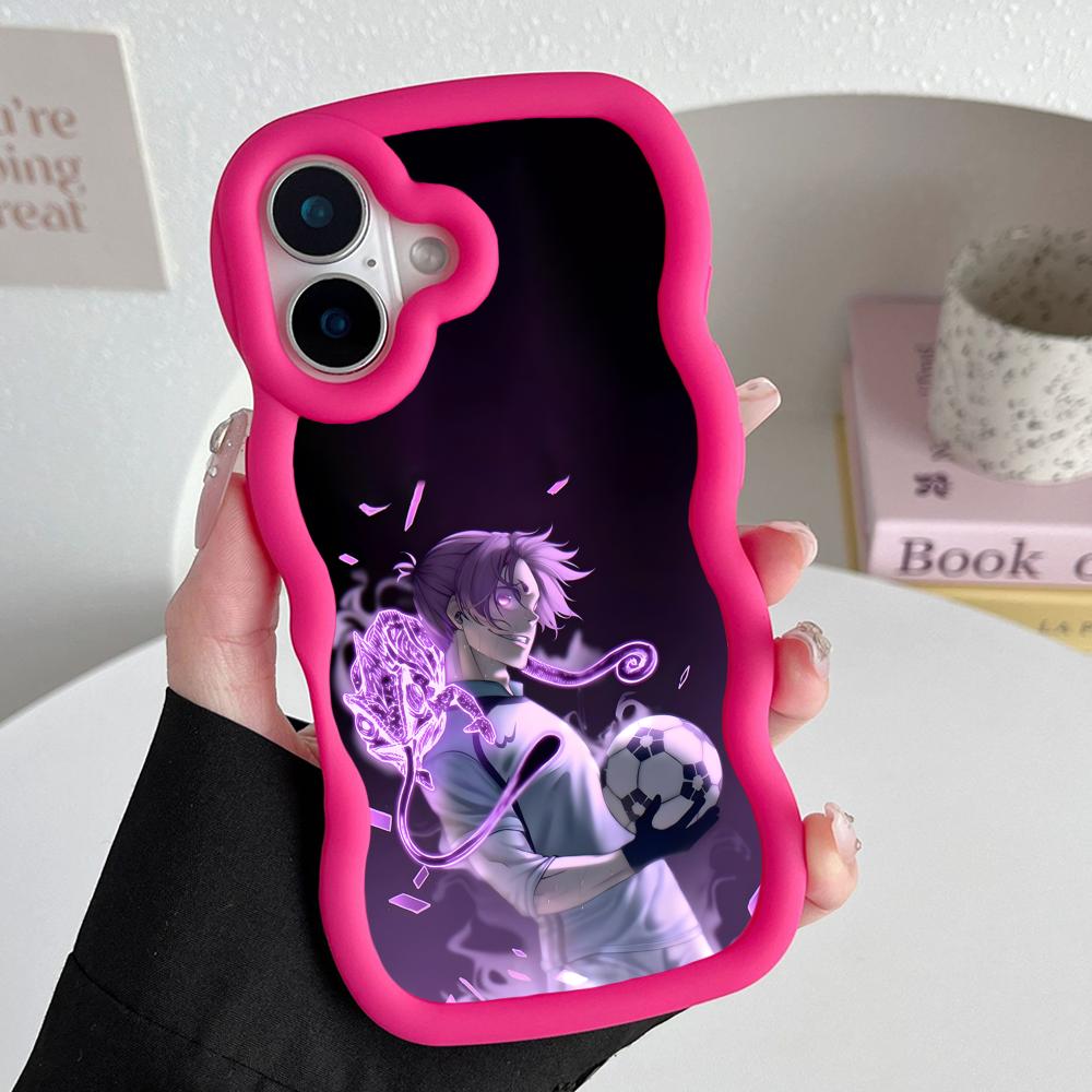 

Blue Lock Reo Mikage Wavy Edge TPU Mobile Phone Case for iPhone 17 16 15 14 13 12 11 Air Pro Max Plus Colorful Cover iPhone 14 Pro