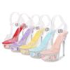 Fashion Transparent crystal fine heel waterproof table sandals female model runway shoes pole dancing nightclub large size women's shoes