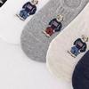 5 Pairs Unisex Men Socks Summer Designer Socks Cartoon Bear Cotton Boat Socks Light Comfortable Sweat-absorbent Invisible Socks