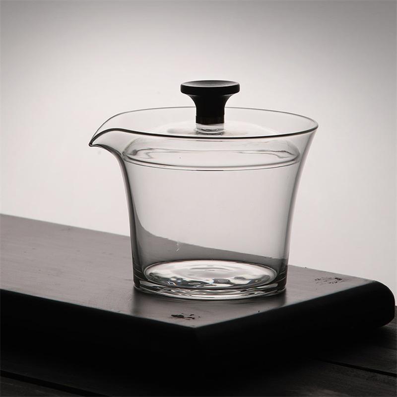Japanese Style Heat-resistant Glass Gaiwan Puer Tea Cup and Lid Tea Bowl Chawan Chahai Kung Fu Tea Set Accessories