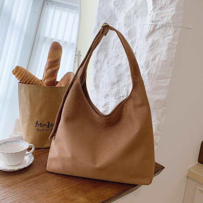 Underarm Bag Women's New Retro Student Class Tote Bag Large Capacity Shoulder Bag Bento Bag Dumpling Bag